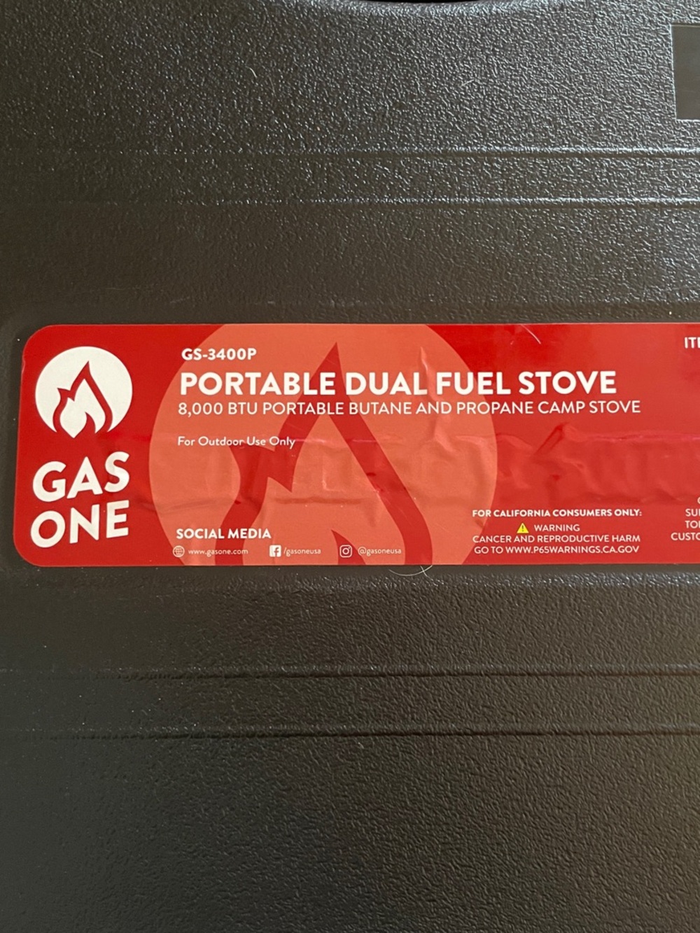 Gas One- Portable Dual Fuel Stove w/ carry case
